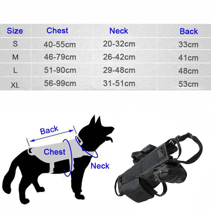 Tactical Military Dog Harness - Wize - Z