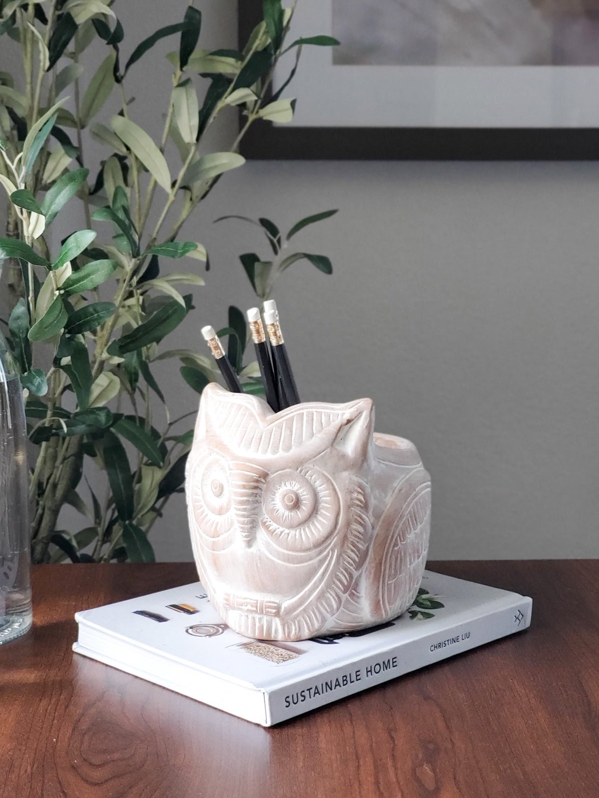 Terracotta Pot - Horned Owl - Wize - Z