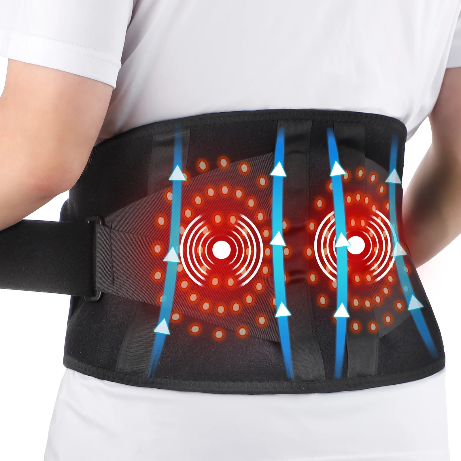 Therapeutic Waist Support Belt with Hot Compress and Vibration Massage - Wize-Z