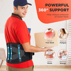 Therapeutic Waist Support Belt with Hot Compress and Vibration Massage - Wize-Z