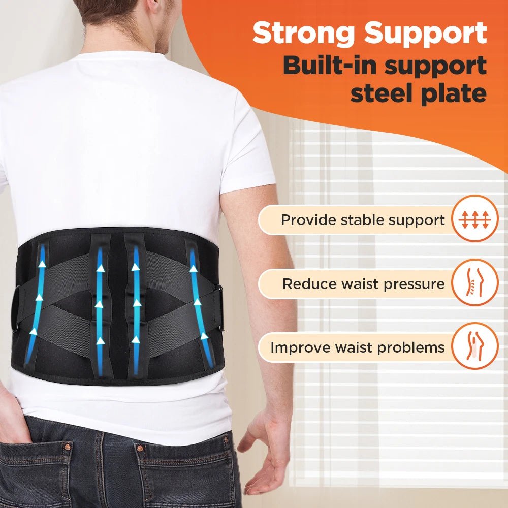 Therapeutic Waist Support Belt with Hot Compress and Vibration Massage - Wize-Z