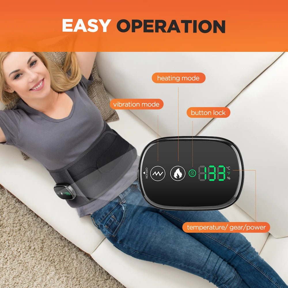Therapeutic Waist Support Belt with Hot Compress and Vibration Massage - Wize-Z