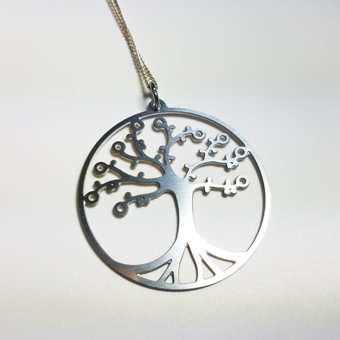 Tree of Life Pendant in cherry on leather cord - Wize - Z