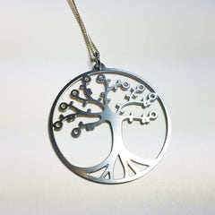 Tree of Life Pendant in cherry on leather cord - Wize - Z