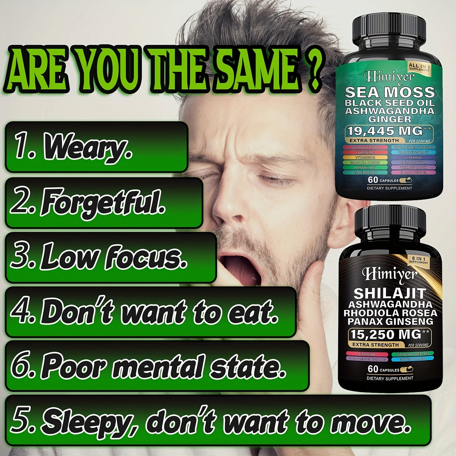 Ultimate Energy Pack: Shilajit, Seamoss & More! Boost Performance & Immunity 19,445mg+ - Wize-Z