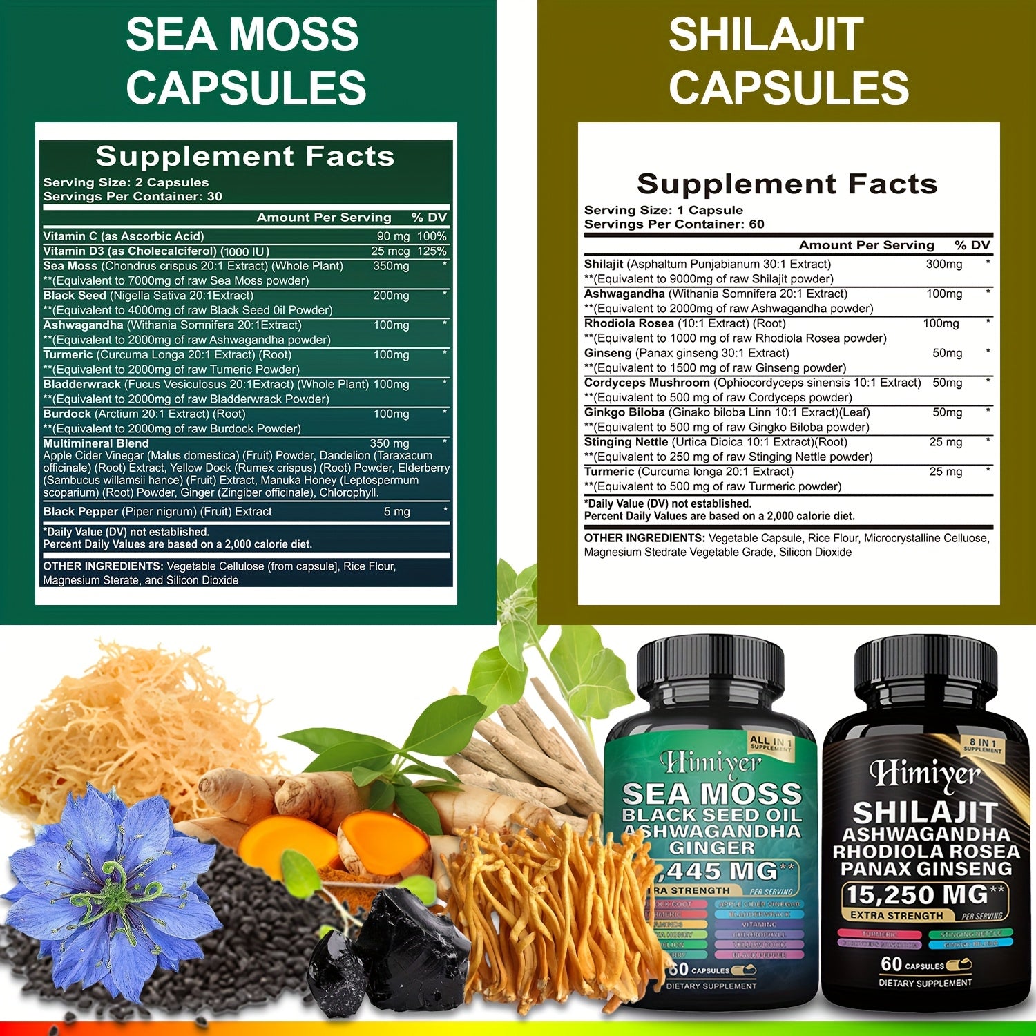 Ultimate Energy Pack: Shilajit, Seamoss & More! Boost Performance & Immunity 19,445mg+ - Wize-Z