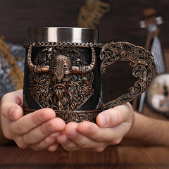 Viking Vintage Stainless Steel Mug – Durable Coffee & Milk Cup - Wize - Z