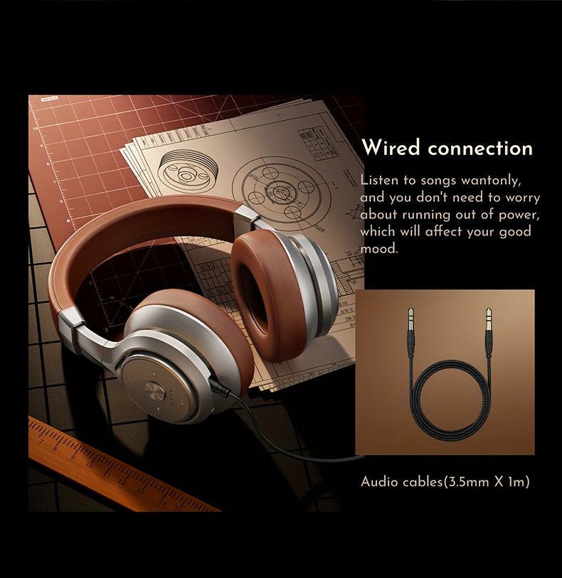 Wireless Over - Ear Headphones, HiFi Stereo, Deep Bass, Foldable Design, 30 - Hour Battery, Built - in Mic. Lightweight - Wize - Z