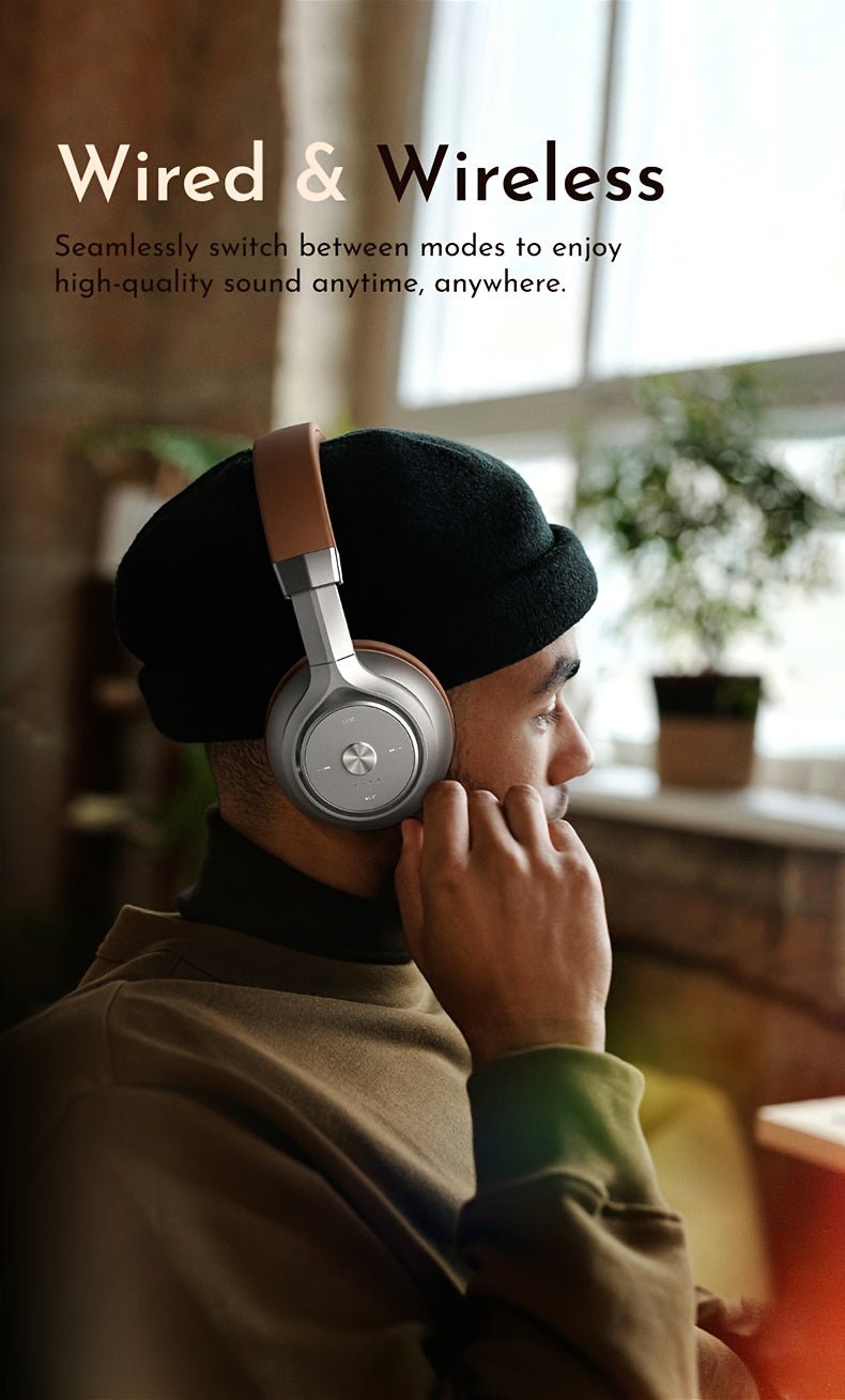 Wireless Over - Ear Headphones, HiFi Stereo, Deep Bass, Foldable Design, 30 - Hour Battery, Built - in Mic. Lightweight - Wize - Z