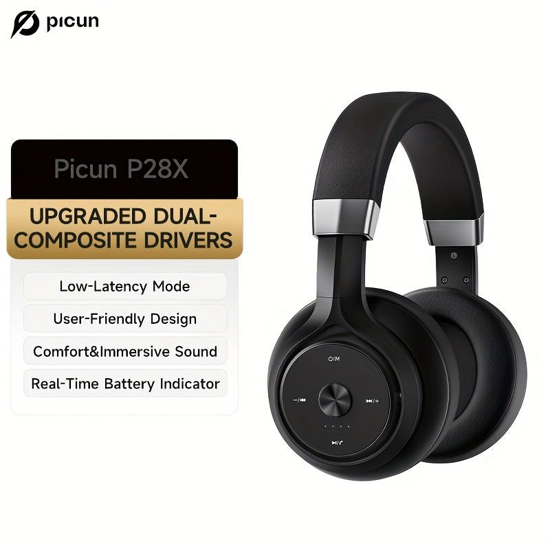 Wireless Over - Ear Headphones, HiFi Stereo, Deep Bass, Foldable Design, 30 - Hour Battery, Built - in Mic. Lightweight - Wize - Z