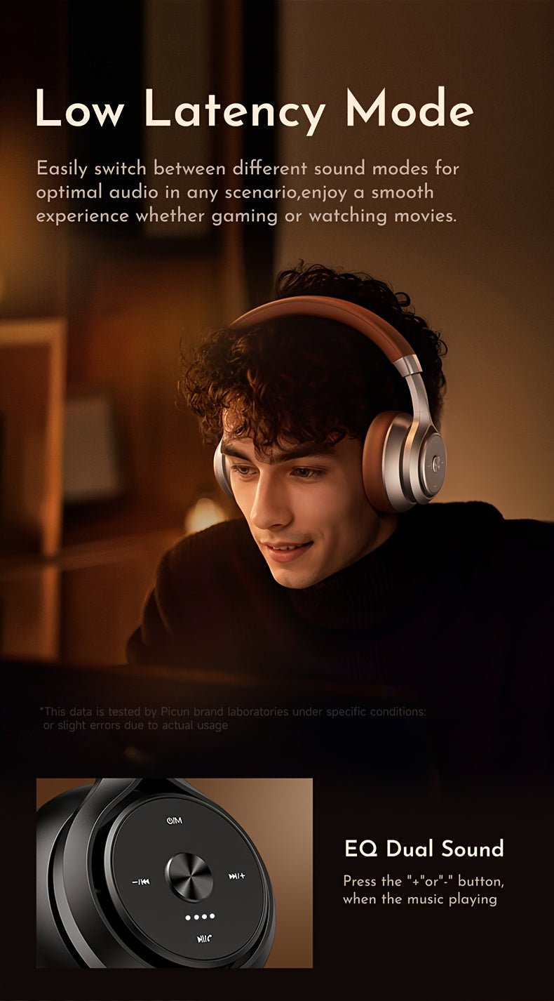 Wireless Over - Ear Headphones, HiFi Stereo, Deep Bass, Foldable Design, 30 - Hour Battery, Built - in Mic. Lightweight - Wize - Z
