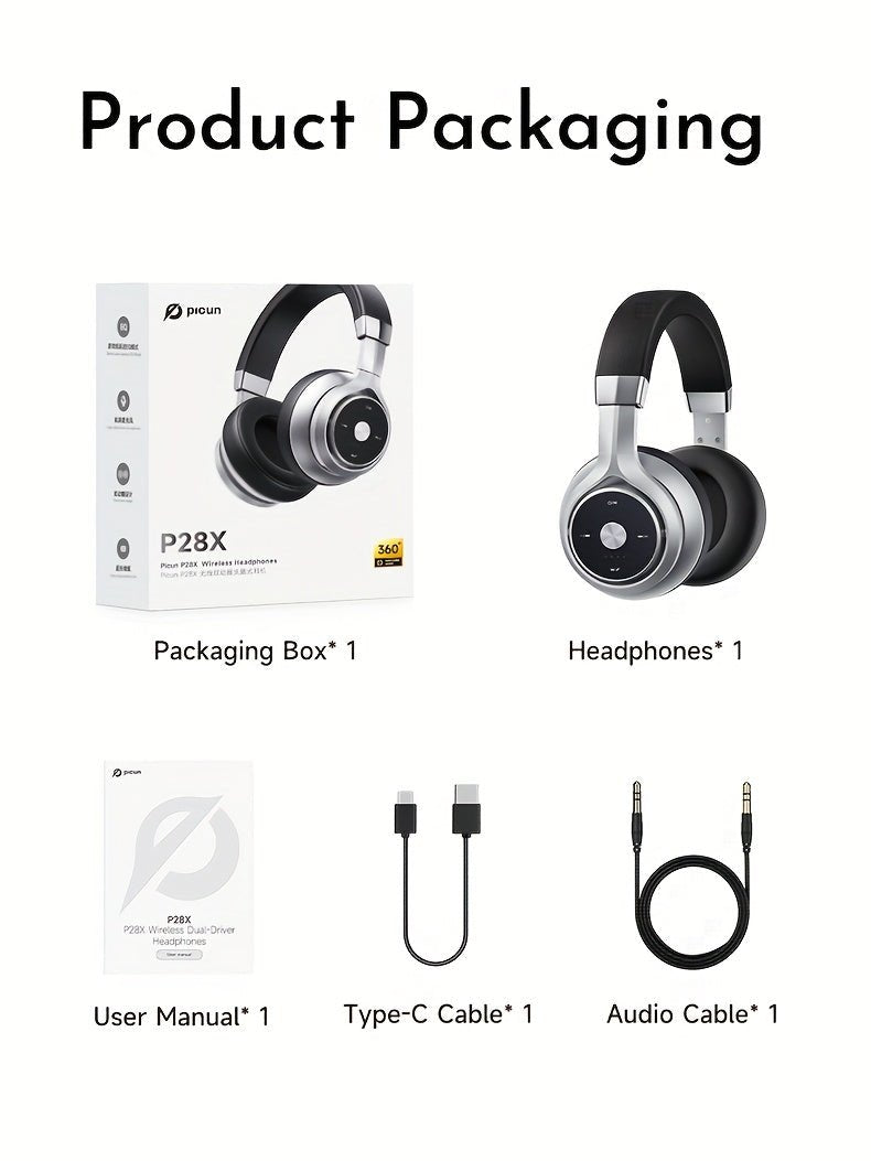 Wireless Over - Ear Headphones, HiFi Stereo, Deep Bass, Foldable Design, 30 - Hour Battery, Built - in Mic. Lightweight - Wize - Z