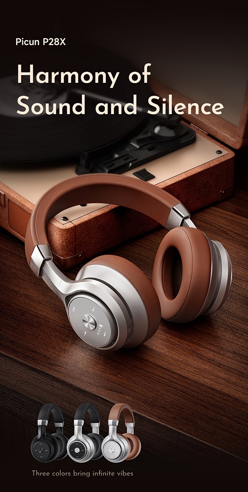 Wireless Over - Ear Headphones, HiFi Stereo, Deep Bass, Foldable Design, 30 - Hour Battery, Built - in Mic. Lightweight - Wize - Z