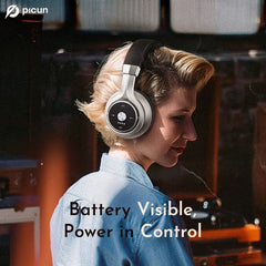 Wireless Over - Ear Headphones, HiFi Stereo, Deep Bass, Foldable Design, 30 - Hour Battery, Built - in Mic. Lightweight - Wize - Z