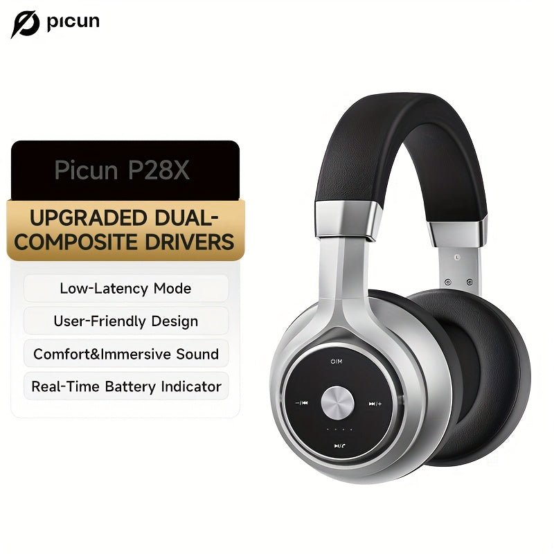 Wireless Over - Ear Headphones, HiFi Stereo, Deep Bass, Foldable Design, 30 - Hour Battery, Built - in Mic. Lightweight - Wize - Z