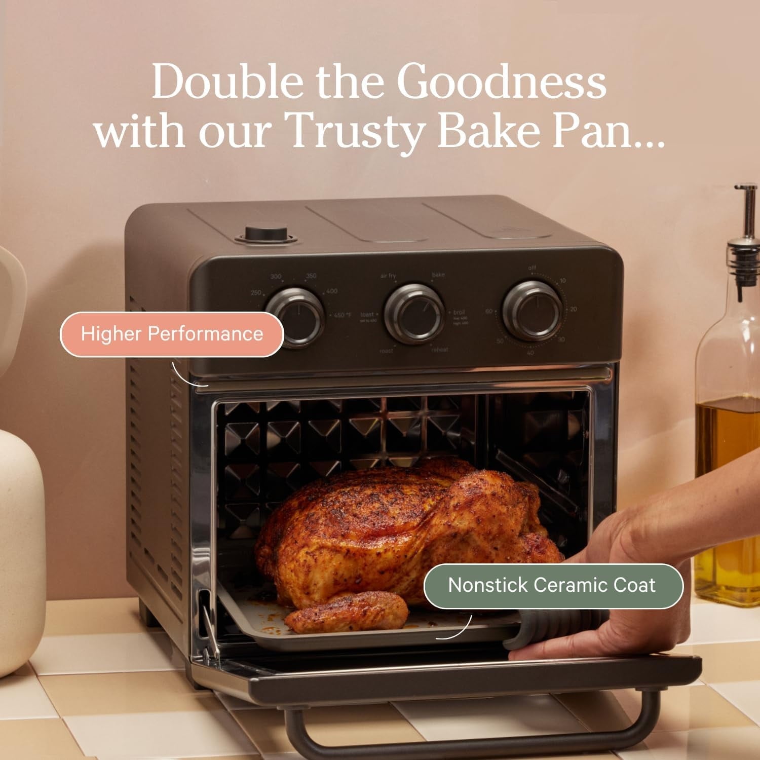 Wonder Oven Essentials Kit | Extra Air Fryer Basket & Nonstick Bake Pan | - Friendly & Oven Safe - Wize - Z